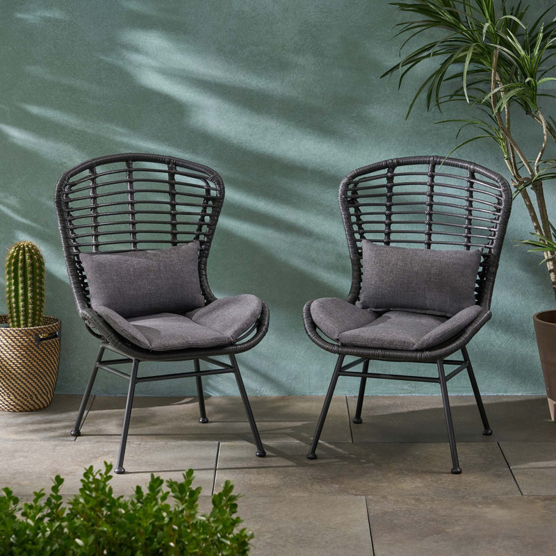 Chaise de patio avec coussin, Gris, Gris