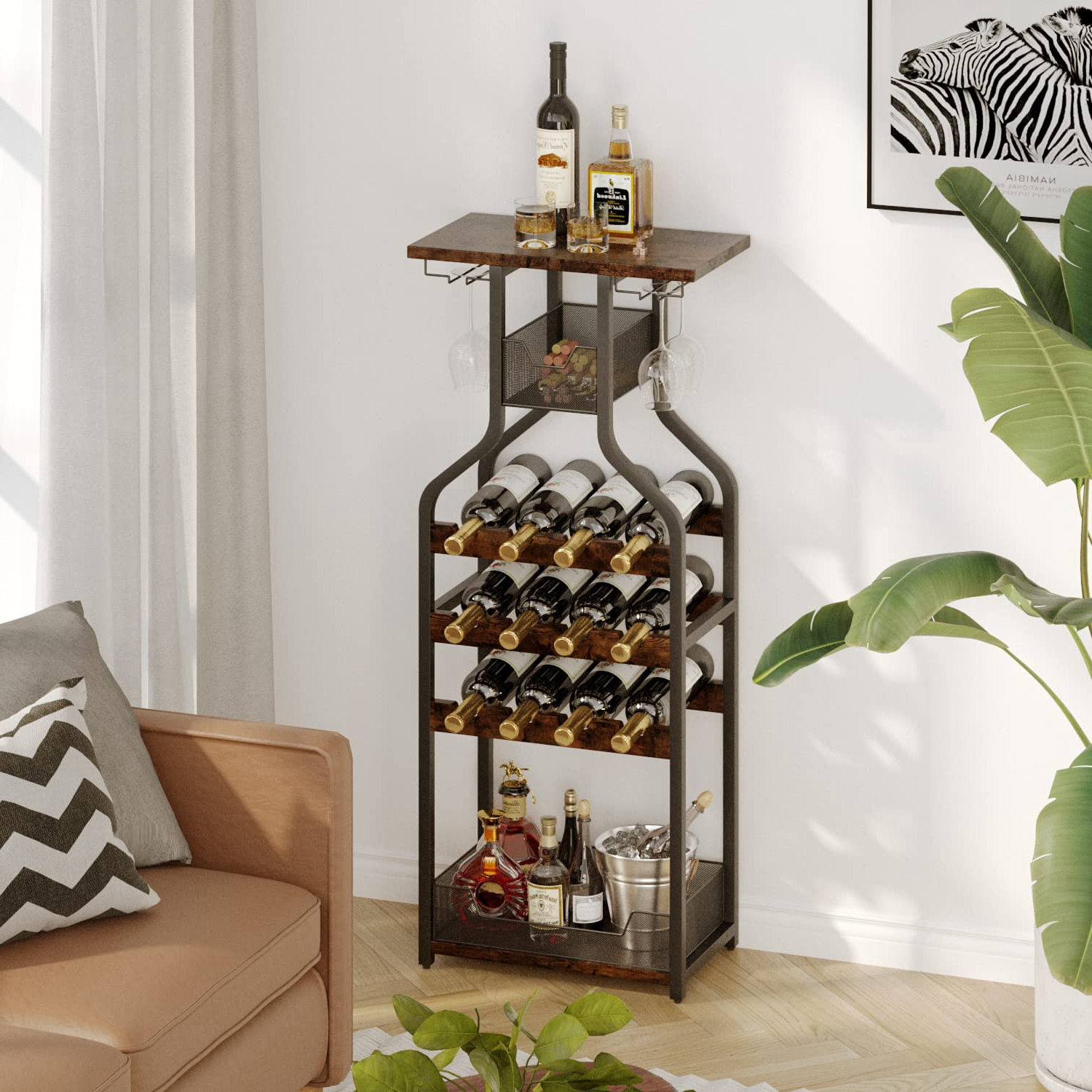 17 Stories Corrianne Wine Bottle & Glass Rack & Reviews Wayfair