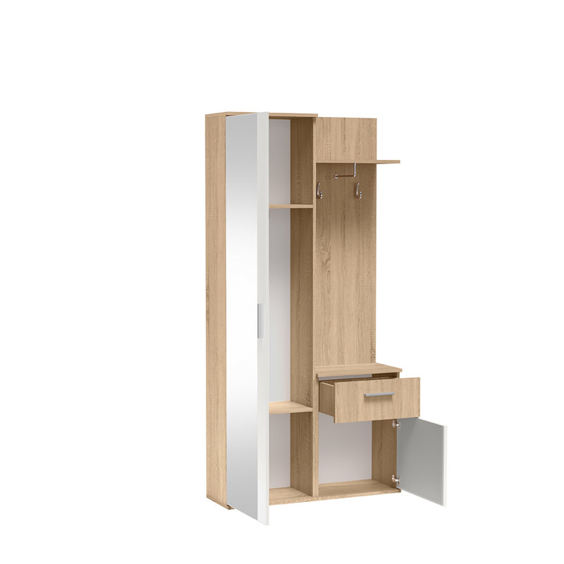 LUX DRESSING ROOM WITH MIRROR , Brown/White