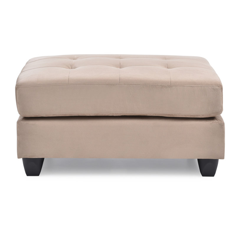 Liskeard Bella Tufted Rectangle Standard Ottoman, Saddle Microsuede