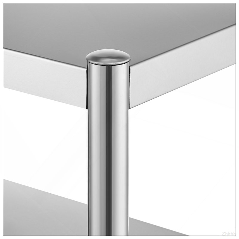 Double surdimensionnée, double surdimensionnée en acier inoxydable, surdimensionnée à deux niveaux de 12 po x 72 po, table de préparation réglable en hauteur pour cuisine, restaurant et atelier