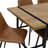 Rectangular Dining Table, 79" Wood Grain Kitchen & Dining Table with Black Metal Legs-96265535