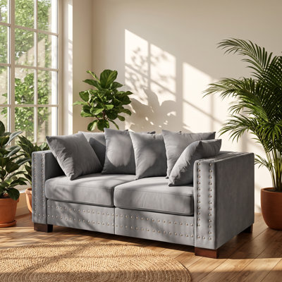 Causeuse moderne en velours l 60,5 po x P 32,3 po x H 31,9 po