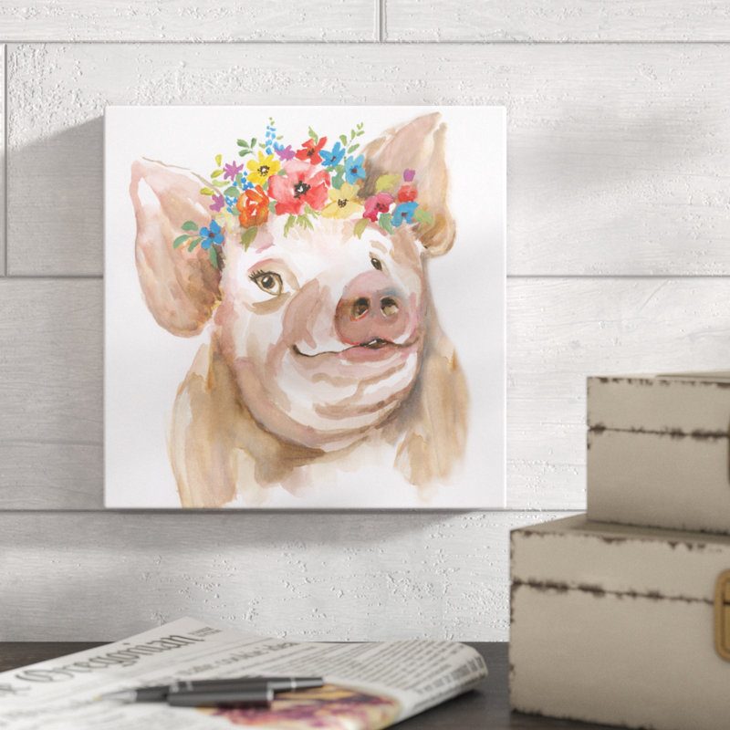 « royal porc », peinture sur toile tendue, H 10 po x l 10 po x P 1,5 po