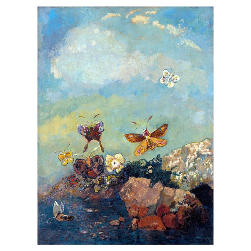 «Butterflies» par Odilon Redon - Estampe numérique, H 40 po x l 32 po
