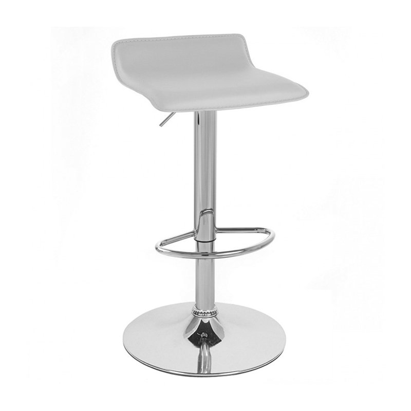 Tabouret de bar rotatif à hauteur ajustable Holderness, Blanc