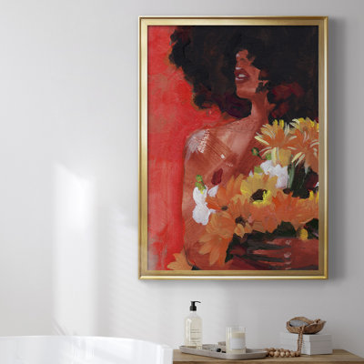 À travers les fleurs I, toile encadrée de qualité supérieure - prête à être accrochée