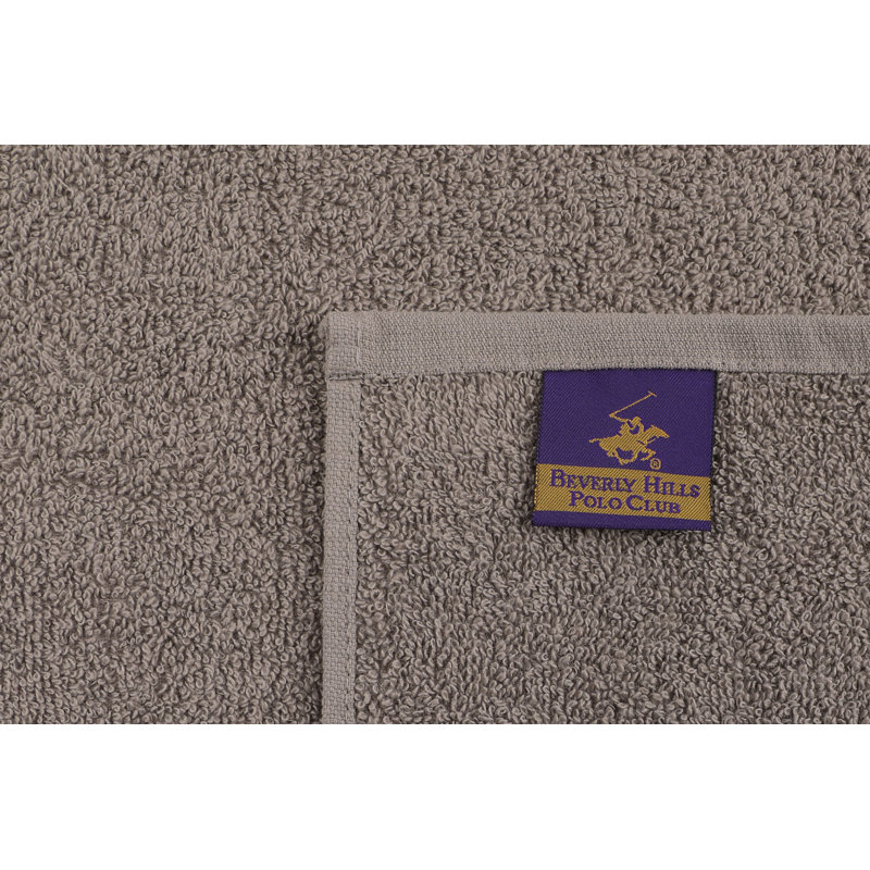 2 Piece 100% Cotton Hand Towel Set, Gray/Purple