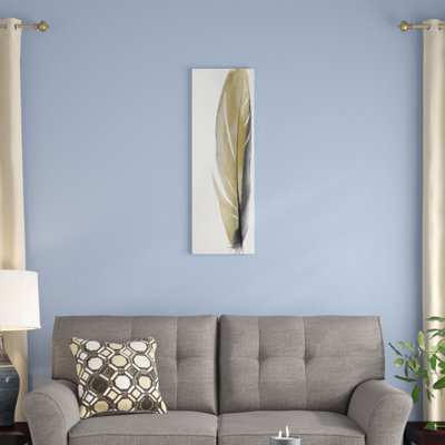 « plumes ii », reproduction d’impression sur toile dorée