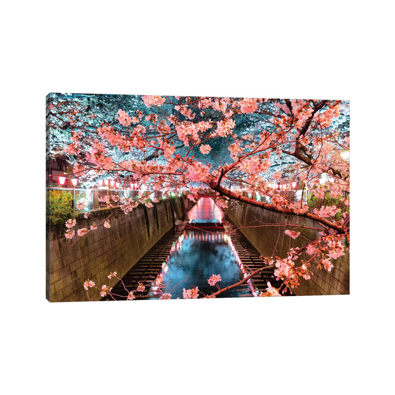 Cherry Blossom At Meguro Canal II by Philippe Hugonnard - Wrapped Canvas Gallery-Wrapped Canvas Giclée