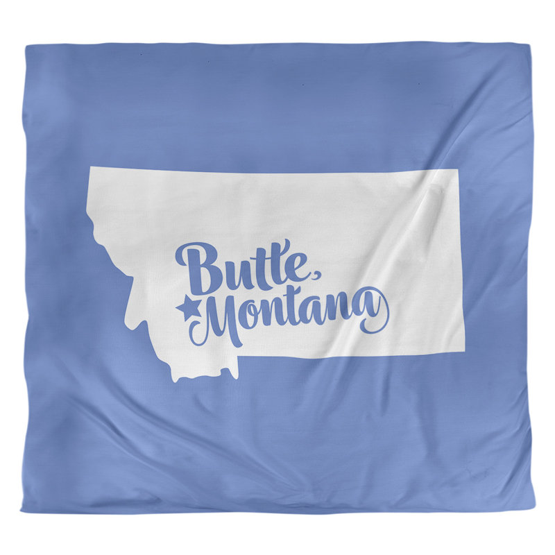 Housse de couette butte montana, Housse de couette pour très grand lit, Bleu, Microfibre