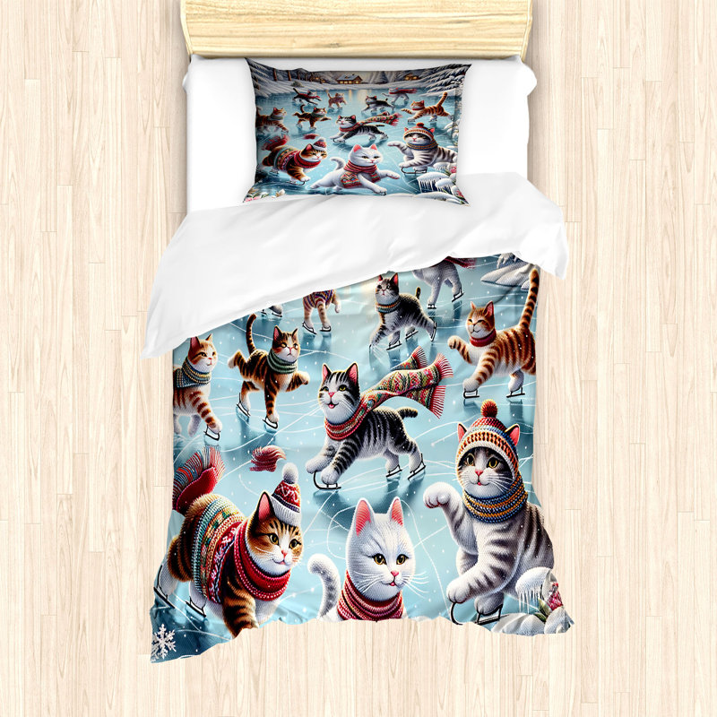 Cat Duvet Cover, Twin Duvet Cover + 1 Standard Shams
