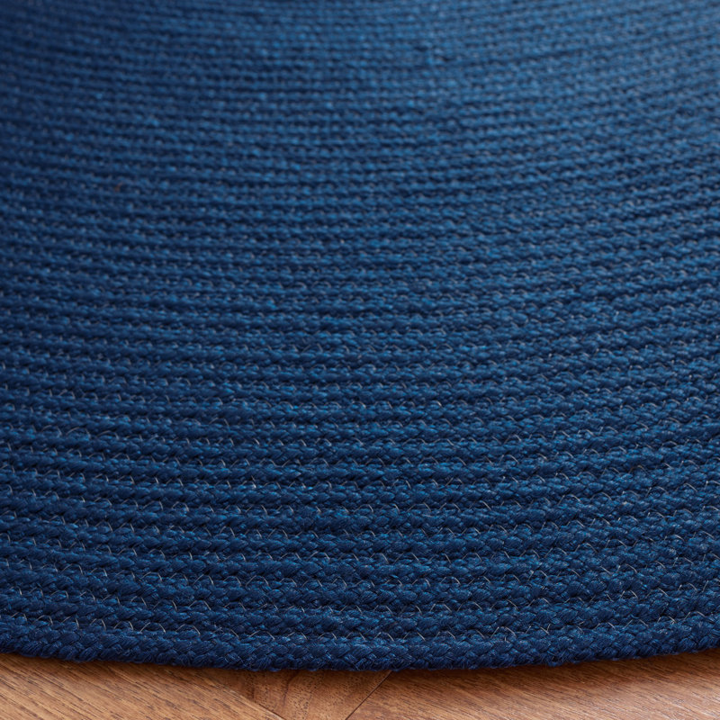 Tapis de couleur unie tressé tissé à la main, Rond 6 pi