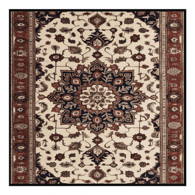 Tapis persan noir lavable à la machine