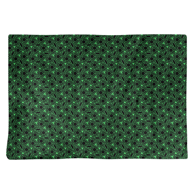 Napperon en treillis hexagonal alternatif de 18 po, Vert / Noir