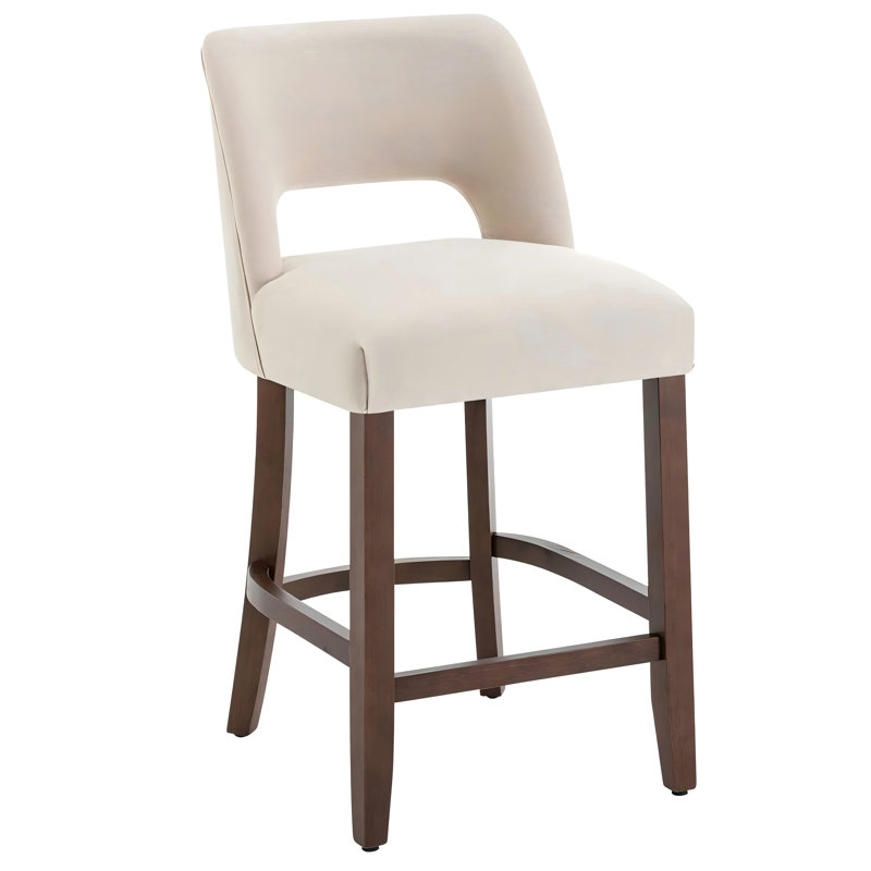 Tabouret de bar Bisto, Siège beige / structure brune