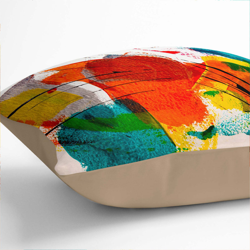 Abstract Square Throw Cushion, 40 x 40 cm, Stone