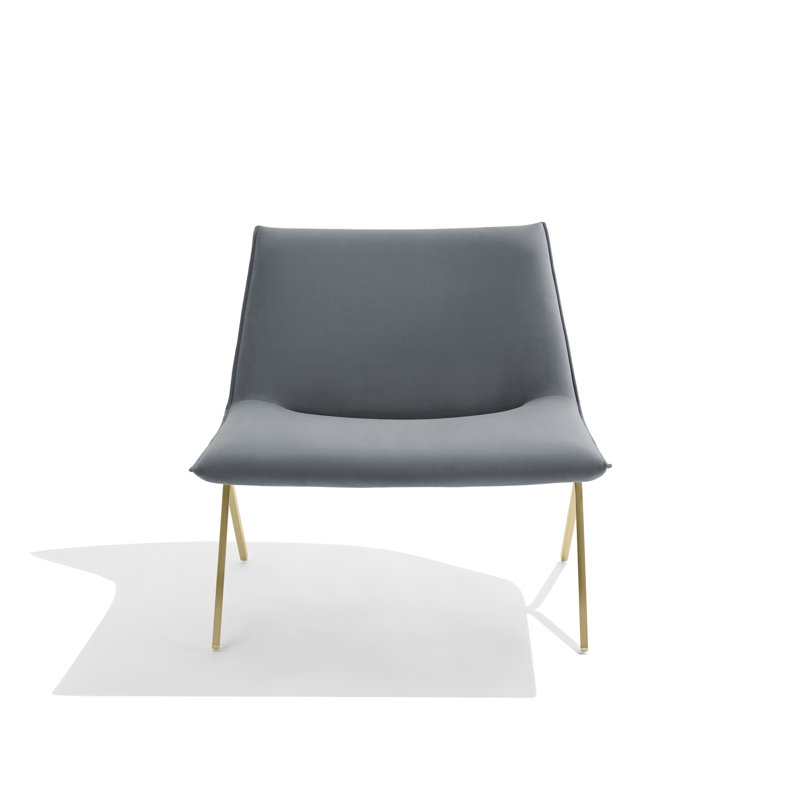 Chaise de réception Meredith, Laiton, Velours gris foncé