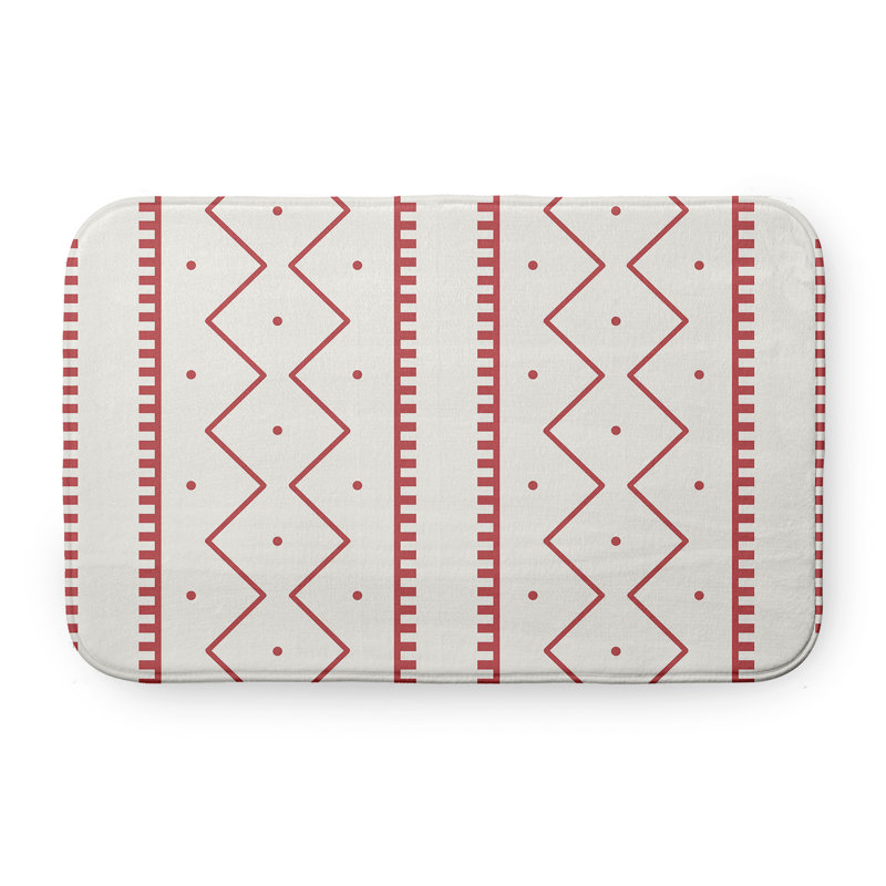 Tapis de bain GGG, L 17 po x L 24 po, Rouge