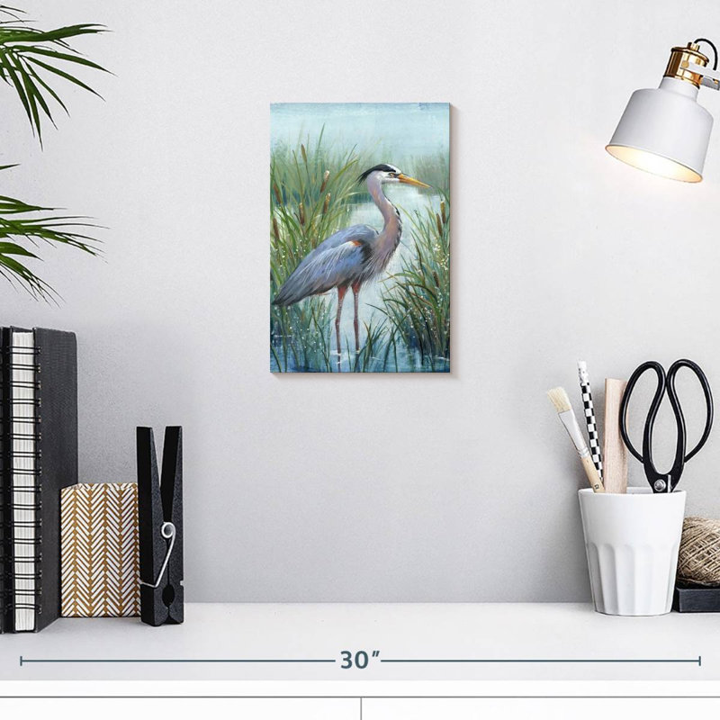 Brampt Marsh Heron I, 12" H x 8" W