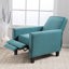 Chaise à dossier poussoir en lin bleu sarcelle pour décoration intérieure élégante-149293890