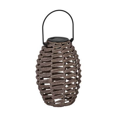 Black Solar Powered Integrated LED Outdoor Lantern