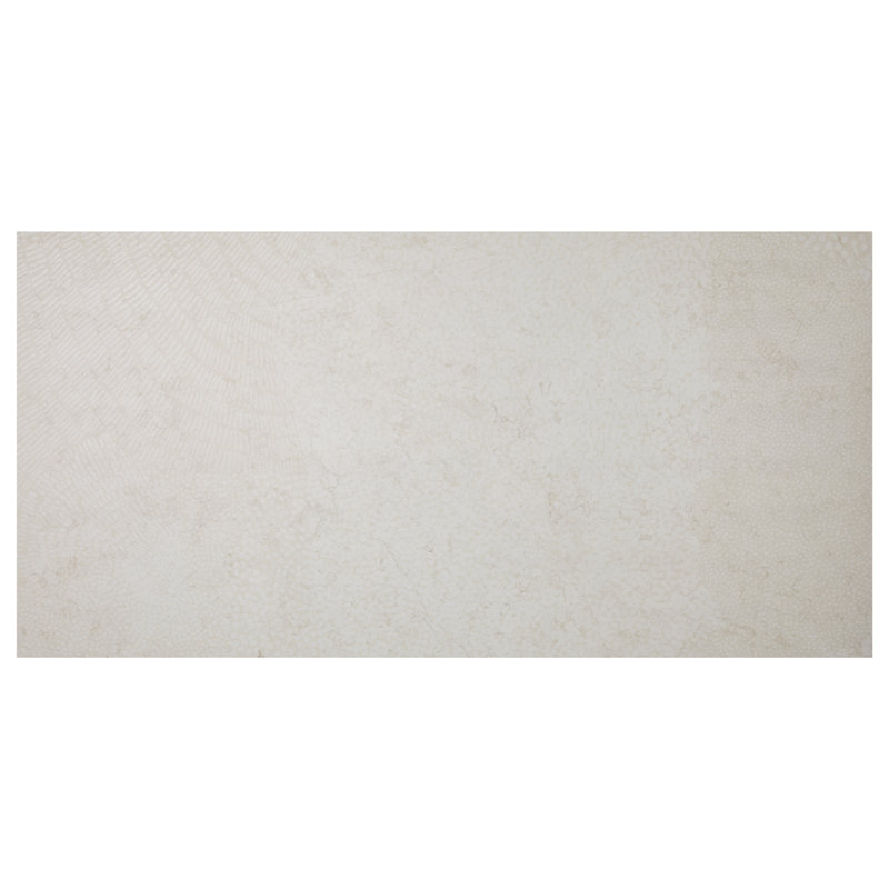 Cavira 23.77 in. x 47.55 in. Mixed Porcelain Floor and Wall Tile (15.7 Sq. Ft. / Case), Wave Bianco White