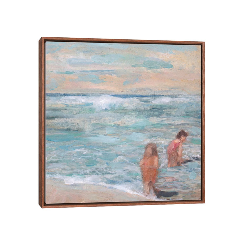 Friend's Day At The Beach 1 Piece Wall Art on Canvas, 66.04 cm H x 66.04 cm W x 4.445 cm D, Classic Wood