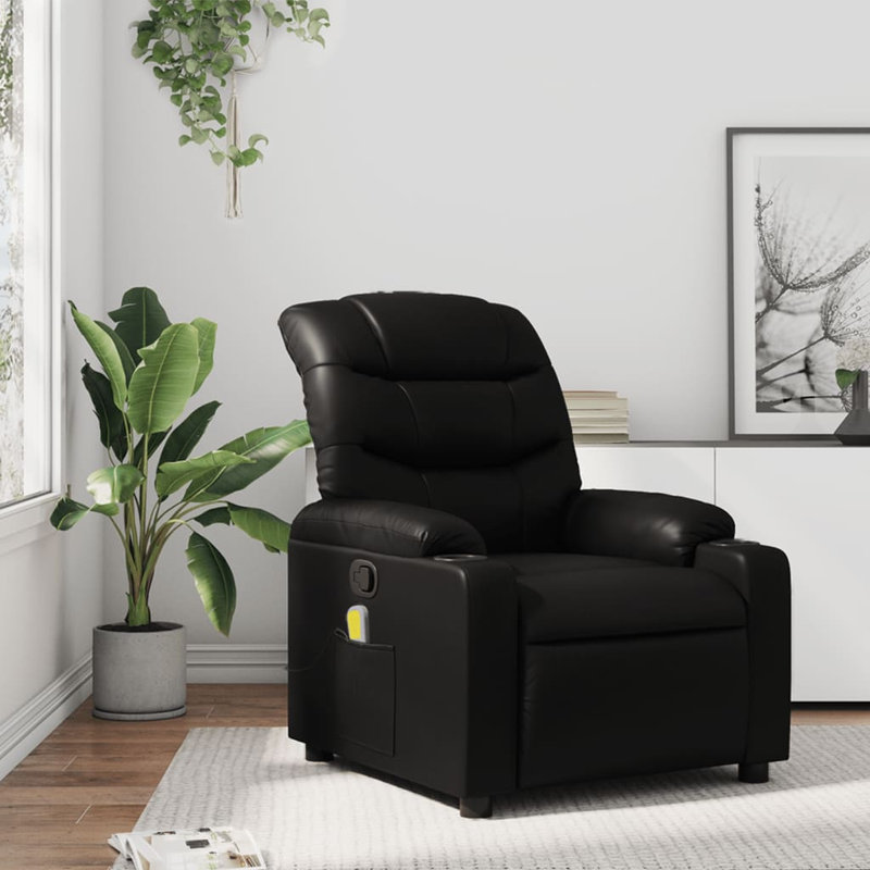 Fauteuil inclinable de massage Vidaxl, Similicuir noir