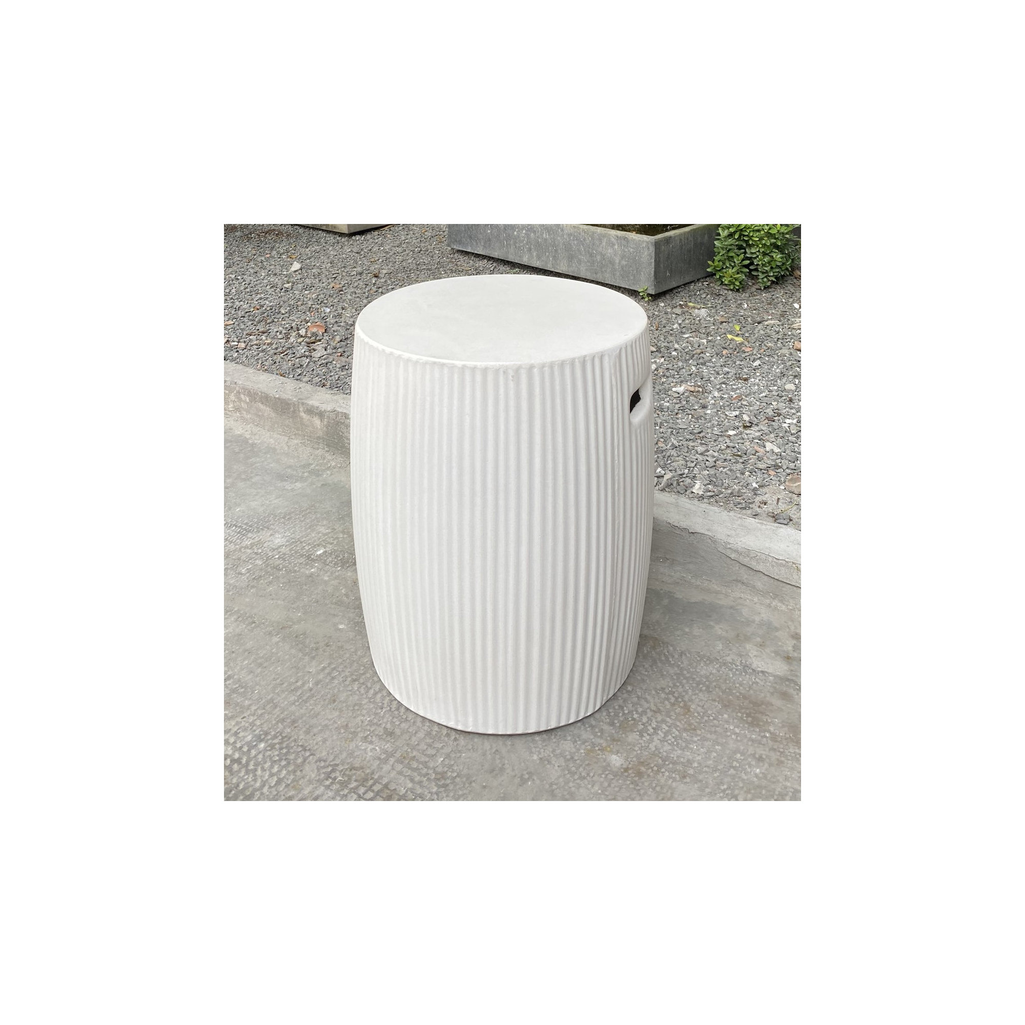 Lionel Round Outdoor Side Table, White