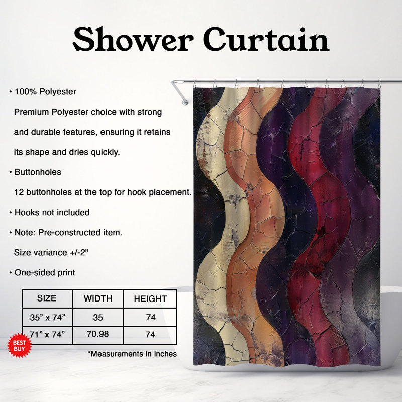 Affiche Timeworn - Rideau de douche Premium, H 74 po x l 71 po