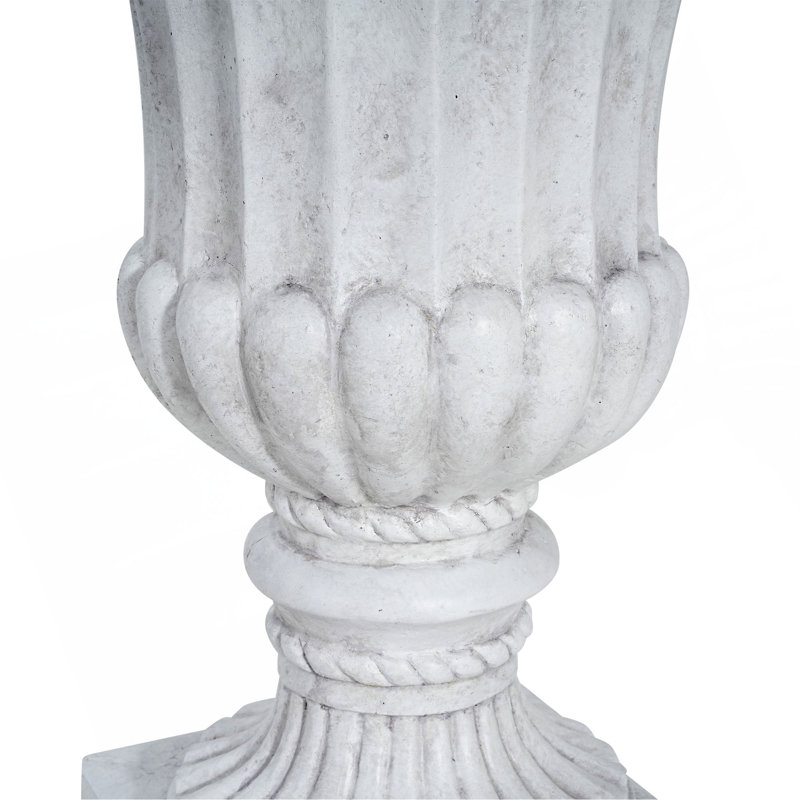 Urne de jardin pour l'extérieur, blanc antique, Blanc antique