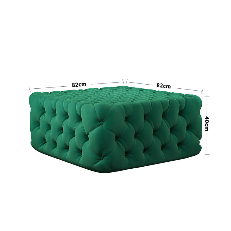 Essary 82cm Wide Velvet No Pattern Cube Ottoman with Storage