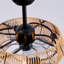 19 po Ventilateur de plafond intérieur en cage jaune avec moteur à courant continu, télécommande et douilles à 6 ampoules