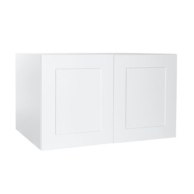 Quick Assemble Modern Style, Shaker White 30 x 12 in. Wall Bridge Kitchen Cabinet (30 in. W x 24 in. D x 12 in. H) -  Cambridge, SA-WR301224-SW