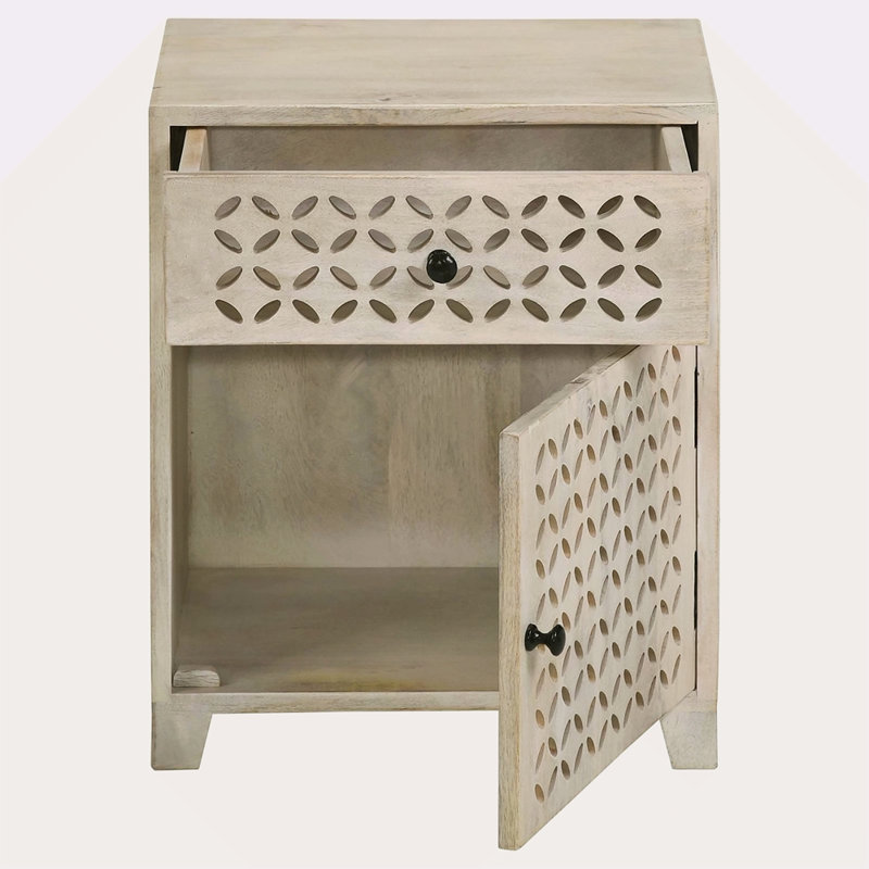 Washed 1-Door Accent Cabinet With Drawer