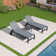 Outdoor Rust-Resistant Metal Chaise Lounge with Table