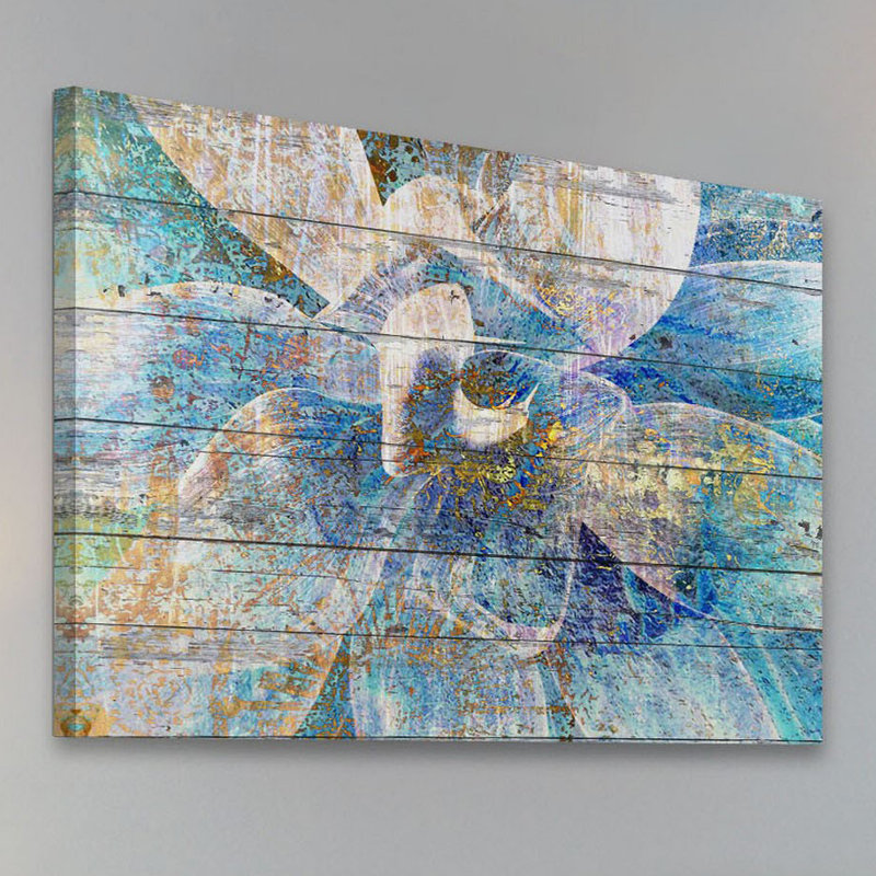 « gold blue succulent » par irena orlov, reproduction d’art sur toile tendue, 24 po x 36 po