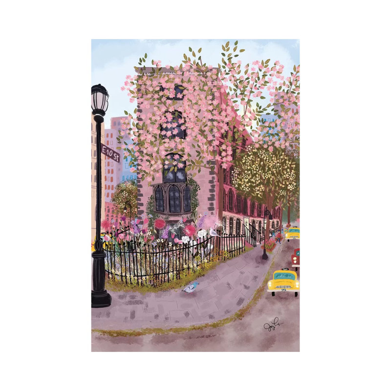 East Village by Joy Laforme - Wrapped Canvas Painting, 30.48 cm H x 45.72 cm W