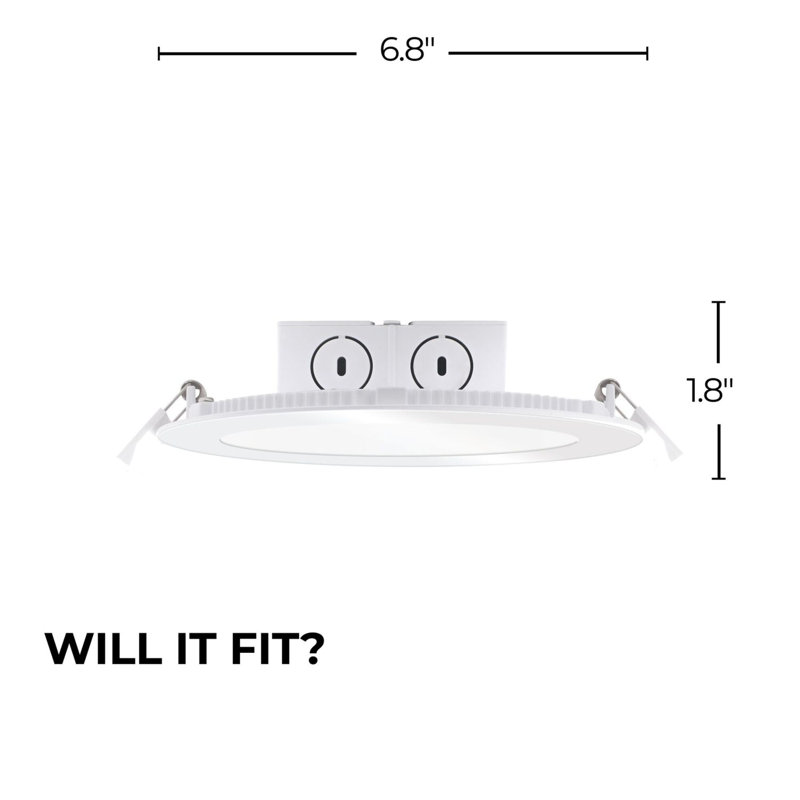 6'' 11.6 Watt Dimmable IC Rated LED Canless Recessed Lighting Kit