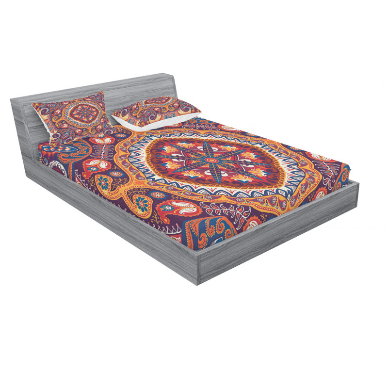 Microfiber Paisley Sheet Set, Full, Paisley