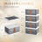 4 Pack Plastic Collapsible Storage Bins with Door and Wheels, Stackable Organizer with Lid and Handle-393570054