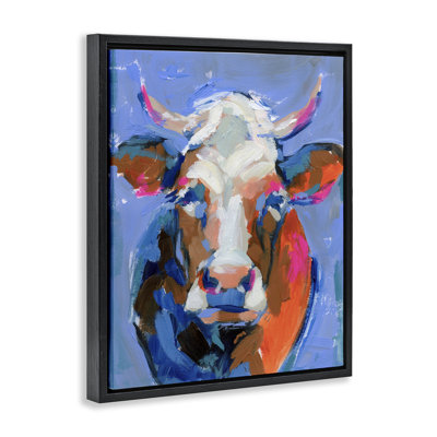 "Bold Paint Strokes Cow", art mural sur toile par Victoria Barnes