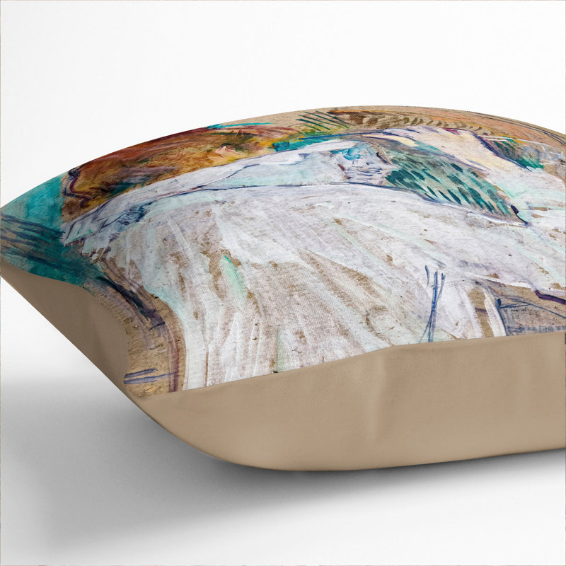 A Portrait Of A Woman Square Throw Cushion, Stone, 40cm H x 40cm W x 15cm D