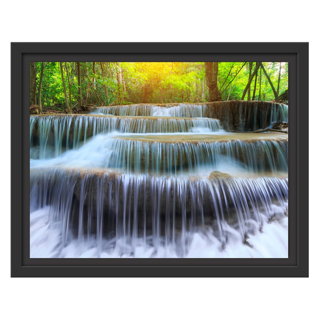 Gerahmter Fotodruck Wasserfall im Regenwald