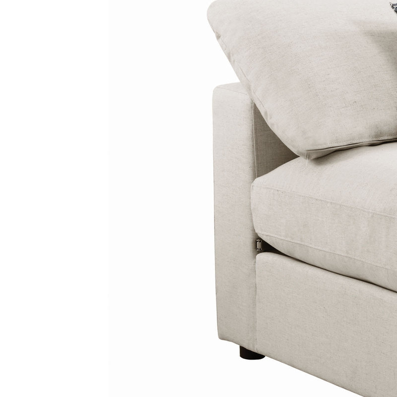Chaise rembourrée Serene Beige, Blanc