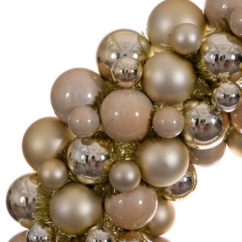 Couronne à billes 28 po UV brillant mat, Brun