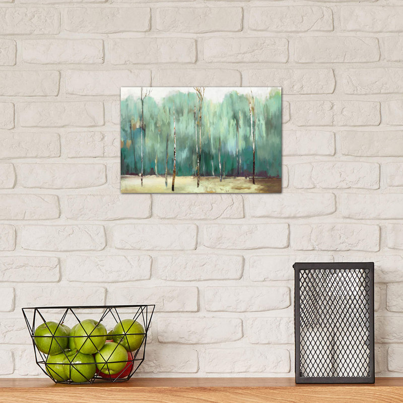 Teal Forest by Allison Pearce - Wrapped Canvas Painting, 20.32 cm H x 30.48 cm W