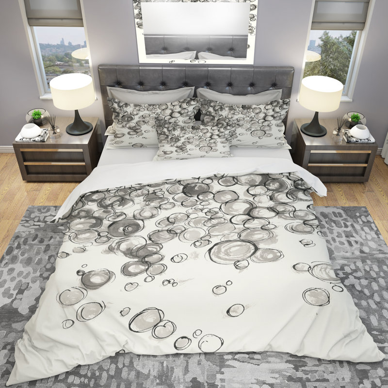 Modern & Contemporary Geometric Shapes Duvet Cover, Twin Duvet Cover + 1 Sham