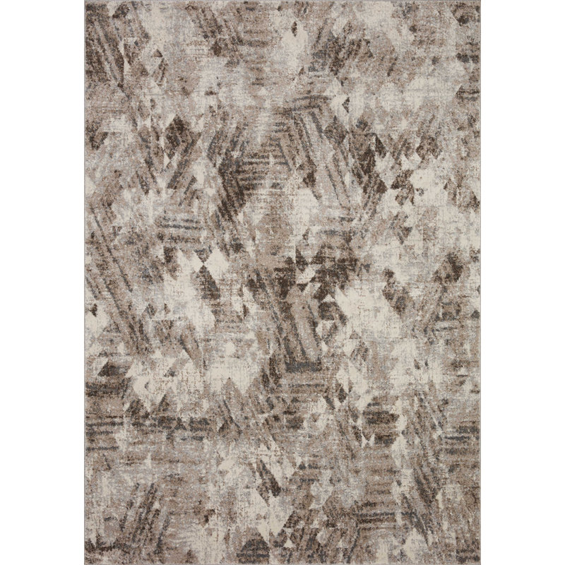 Berengarius Brown/Gray Area Rug, Rectangle 6'7" x 9'2"